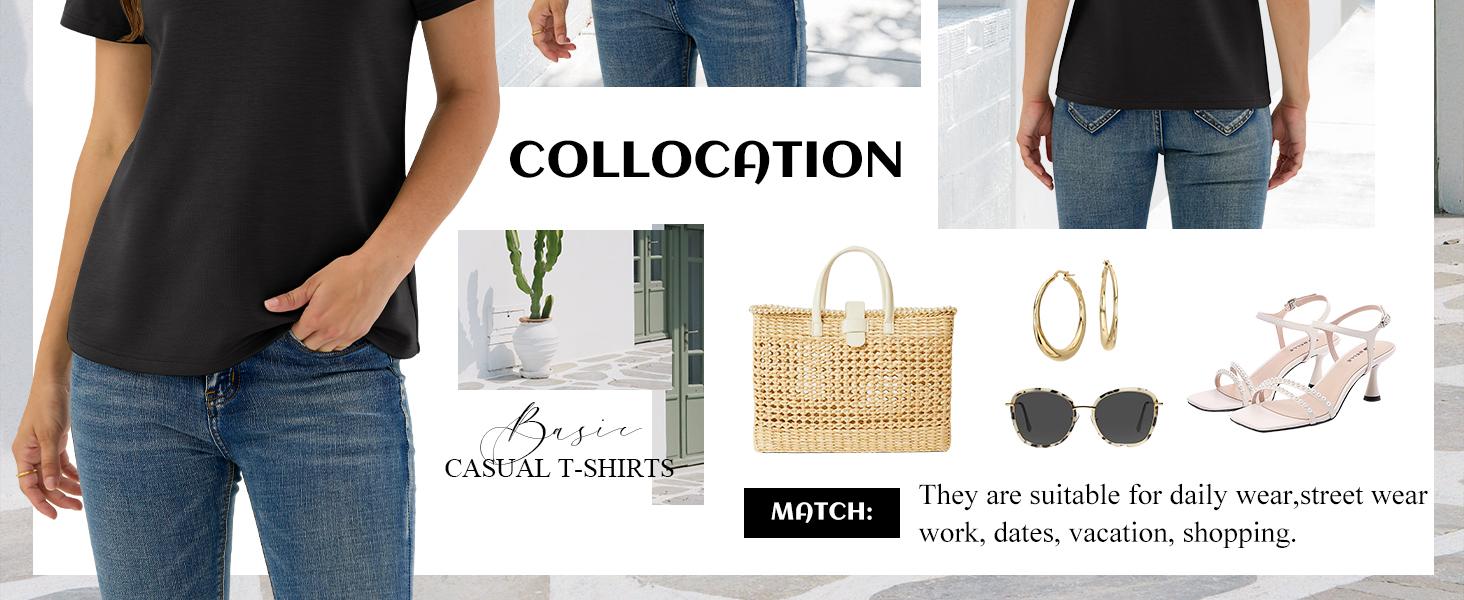 ANRABESS Women’s Short Sleeve T-Shirt Wrinkle-Free Basic Tee Trend- Cute – 2026 Spring Summer Business Casual Outfit