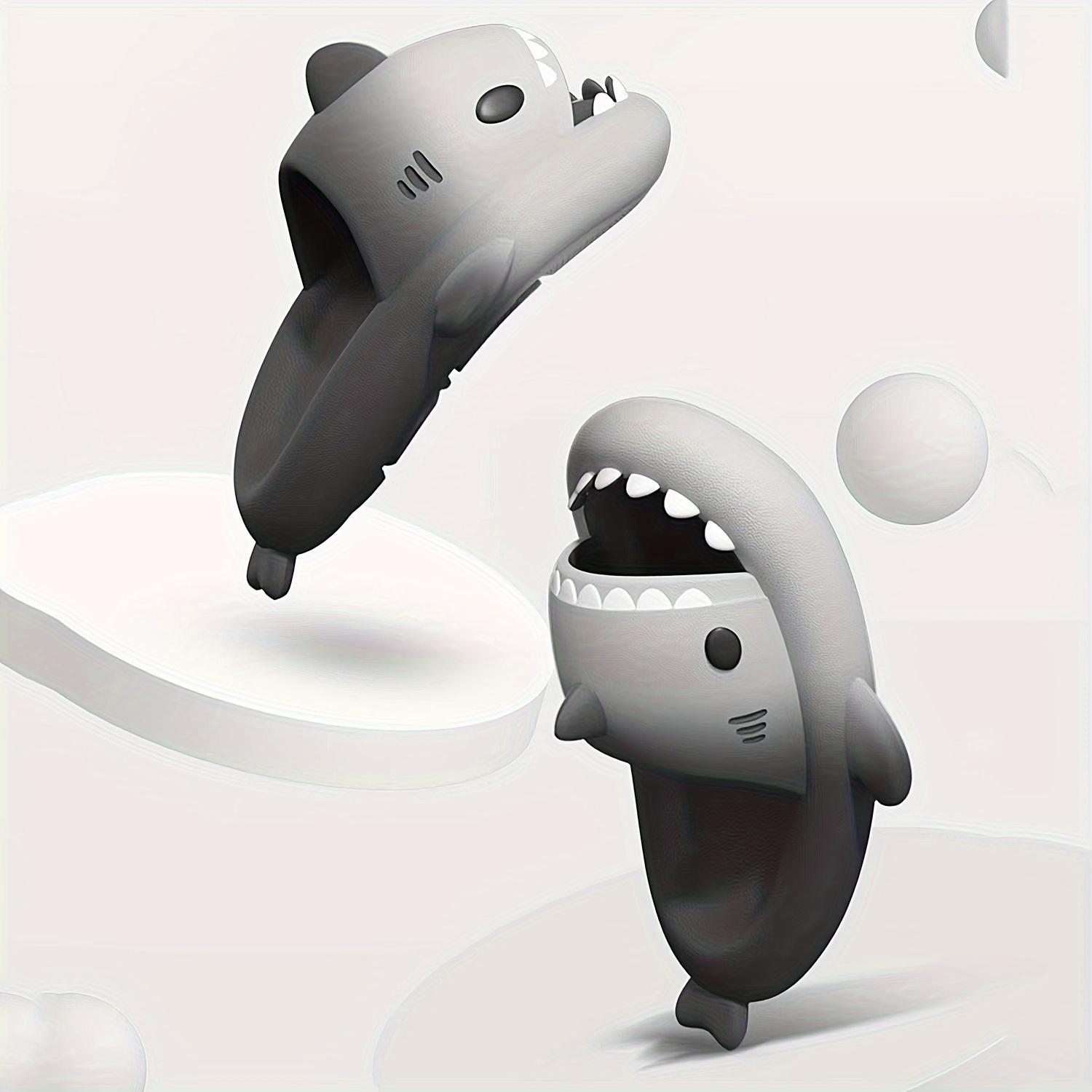 Men's Cute Shark Slides, Casual Non Slip Slippers, Open Toe Shoes For Indoor Outdoor Beach Shower, Spring And Summer