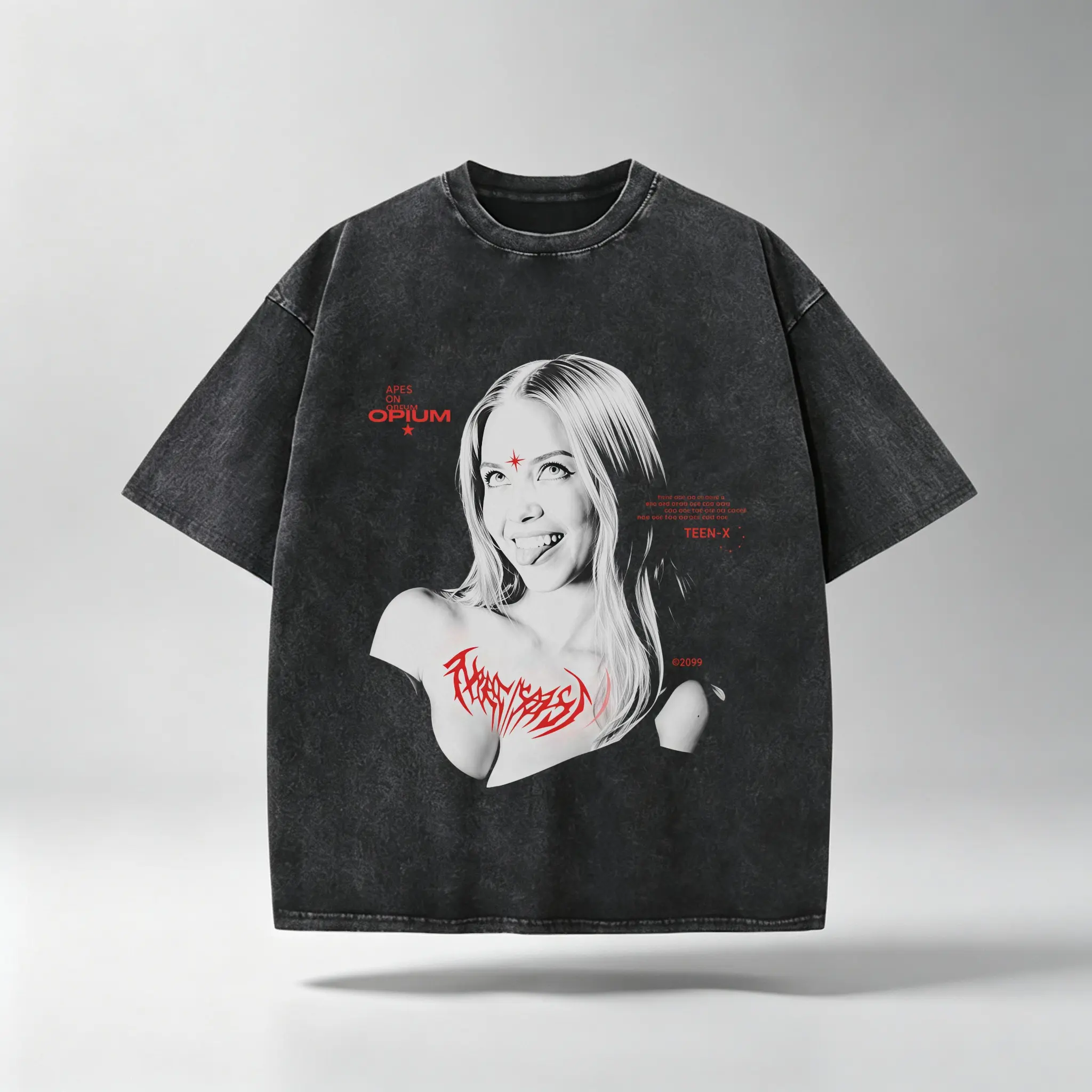 Unisex Printed Short-Sleeve T-Shirt KenCarson T-Shirt, Y2k Opium Aesthetic TeenX Hip-Hop Rap Tee, Streetstyle GraphicConcert Merch, Retro Gift for Him Her Casual Man