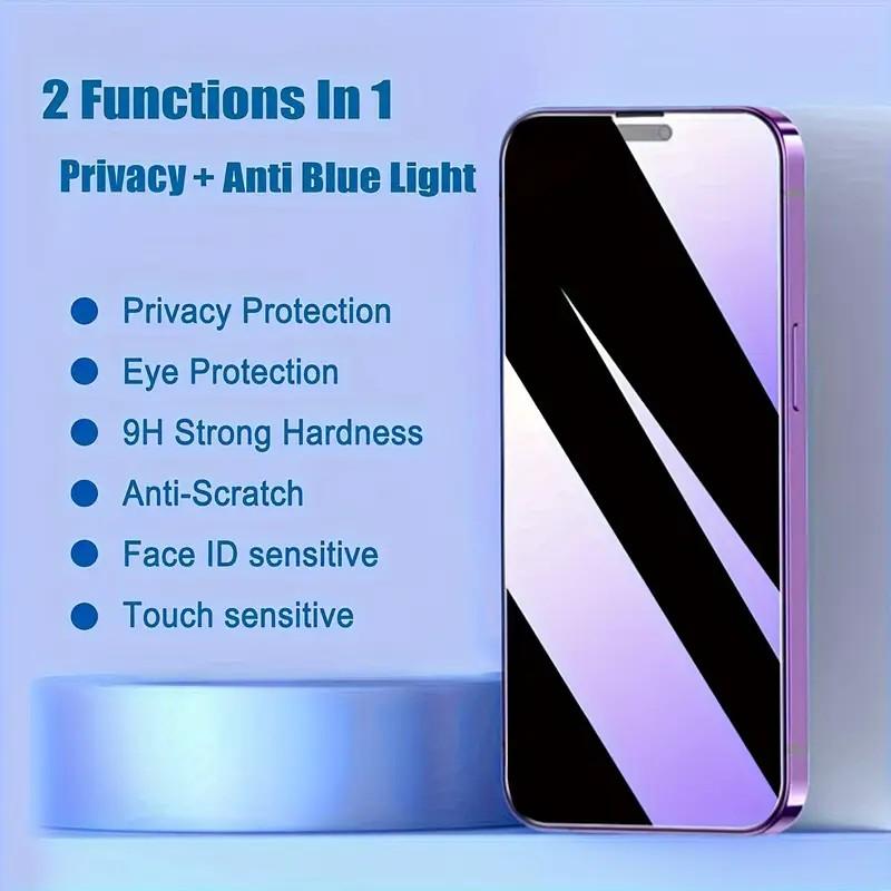 Anti-spy Tempered Glass Screen Protector, 3 Counts Anti-blue Light Phone Screen Protector, Phone Accessories Compatible with iPhone 15 Pro Max 16 #TOP PICKS