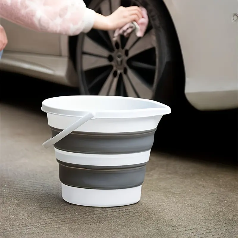Foldable Portable Water Bucket, Space-Saving Car Bucket, Outdoor Camping Picnic Water Bucket, Durable Thick Plastic, Kids Play Bucket, Multi-Use Household