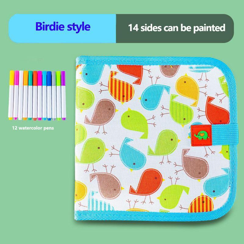 2026 Kids Erasable Drawing Set, Waterproof Magic Book with Watercolor Pens, Creative Dinosaur Bird Bear Writing Painting Kit, Boys Girls Gift