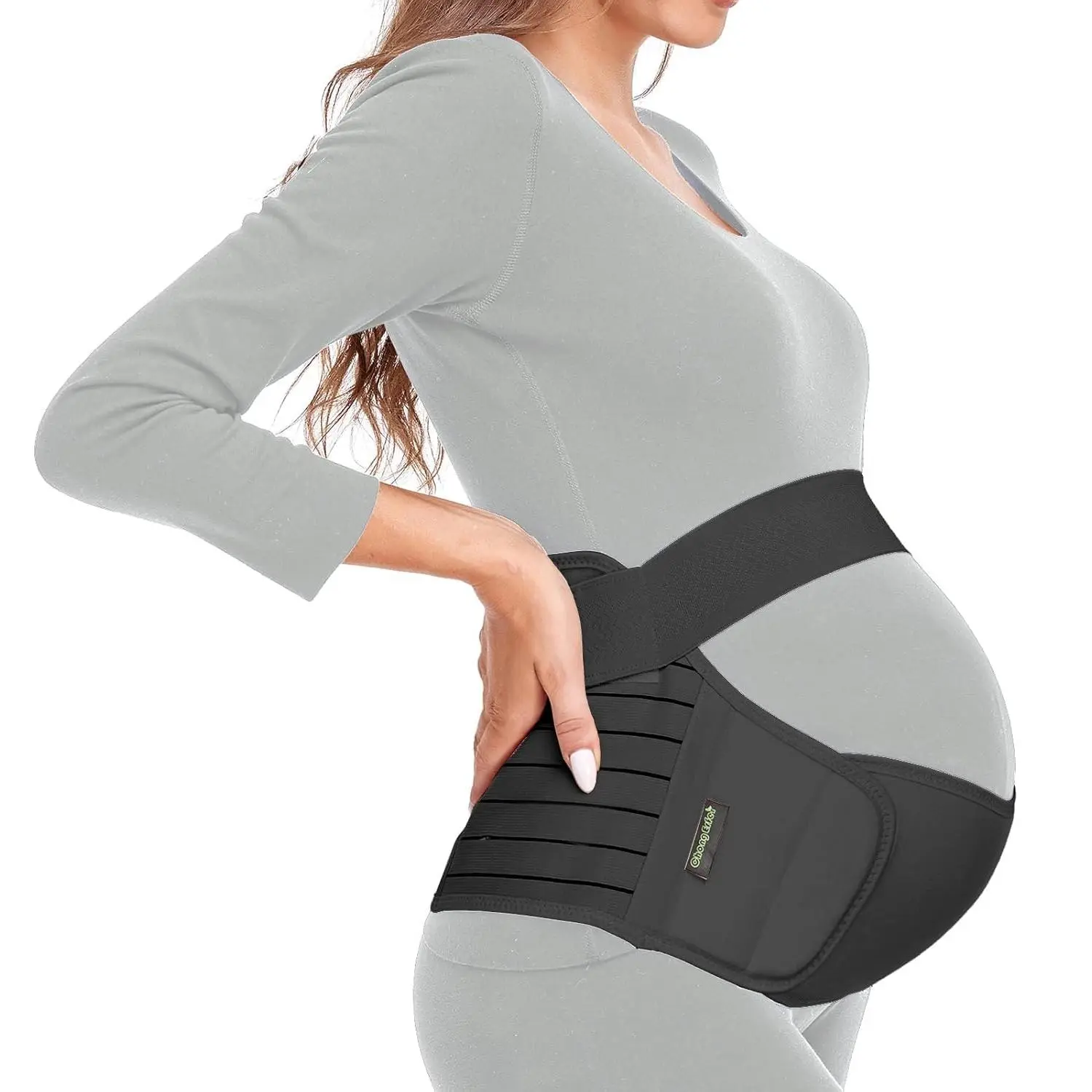 Maternity Belt Pregnancy Belly Band 3 in 1 Maternity Support Belt for Pregnant Back/Pelvic/Hip Pain, Maternity Band Belly Support for Pregnancy (Black, XL)