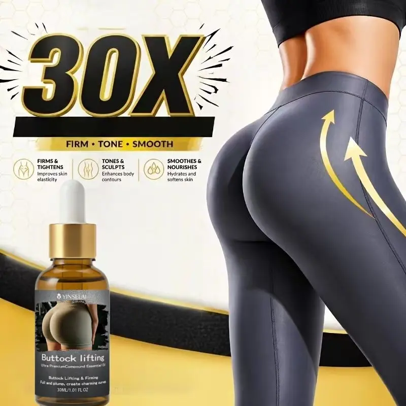 Buttock Lifting Oil, Firming Serum for Droopy Glutes, Restores Roundness & Elasticity, Anti-Gravity Shaping Treatment, 30ML