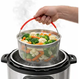 Original Steamer Basket for 6 qt quart Instant Pot Accessories, Stainless Steel Strainer and Insert fits IP Insta Pots, Instapot, Other Pressure Cookers, with Silicone Handle [3qt 8qt avail]