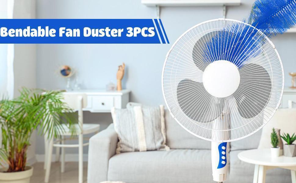 3PCS Fan Cleaner Brush，Fan Brush Cobweb Duster Microfiber Duster Ideal for Ceiling Duster, Air Vents, Curtains，Fan Cleaner for Box Fan（3PCS）