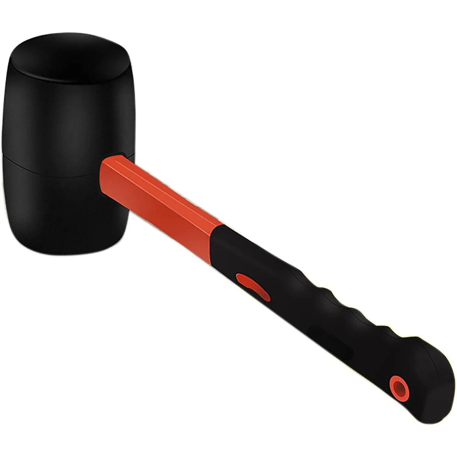 Rubber Hammer with Shock Absorbing Fibre Handle, 12 Oz Mallet for Camping, Floor Installation, Tent Stakes,  Decoration(12 oz)