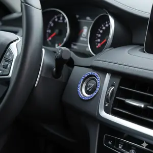 Upgrade Your Car Interior with Crystal Diamond Ignition Ring Cover - Universal Keyhole Sticker, Easy Installation for Enhanced Aesthetics & Stylish Vehicle Mods. Fits Most Models.