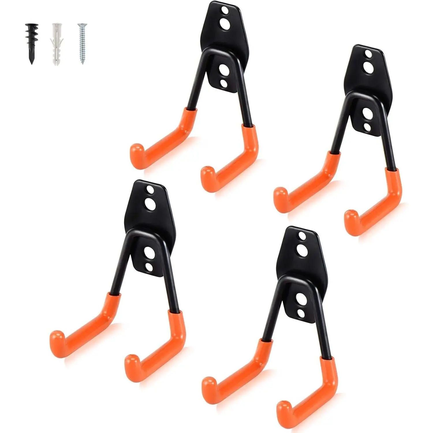 Heavy Duty Steel Garage Storage Hooks, Utility Tool Hangers, Combinable Wall Mount Hooks for Organizing Ladders, Chairs, and Heavy Tools (Small U, 4 Pack)Gift