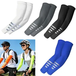 UV Protection Ice Silk Sports Compression Arm Sleeves, Unisex, UPF50+ Breathable Sun Protection, Reflective Design, Suitable for Cycling, Golf, Running, Hiking and Other Outdoor Sports