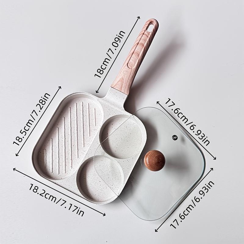 Non-Stick Aluminum Frying Pan with Lid - 3-Section Griddle for Eggs, Steaks & Breakfast - Ideal Covered Skillet for Perfect Morning Meals, Versatile