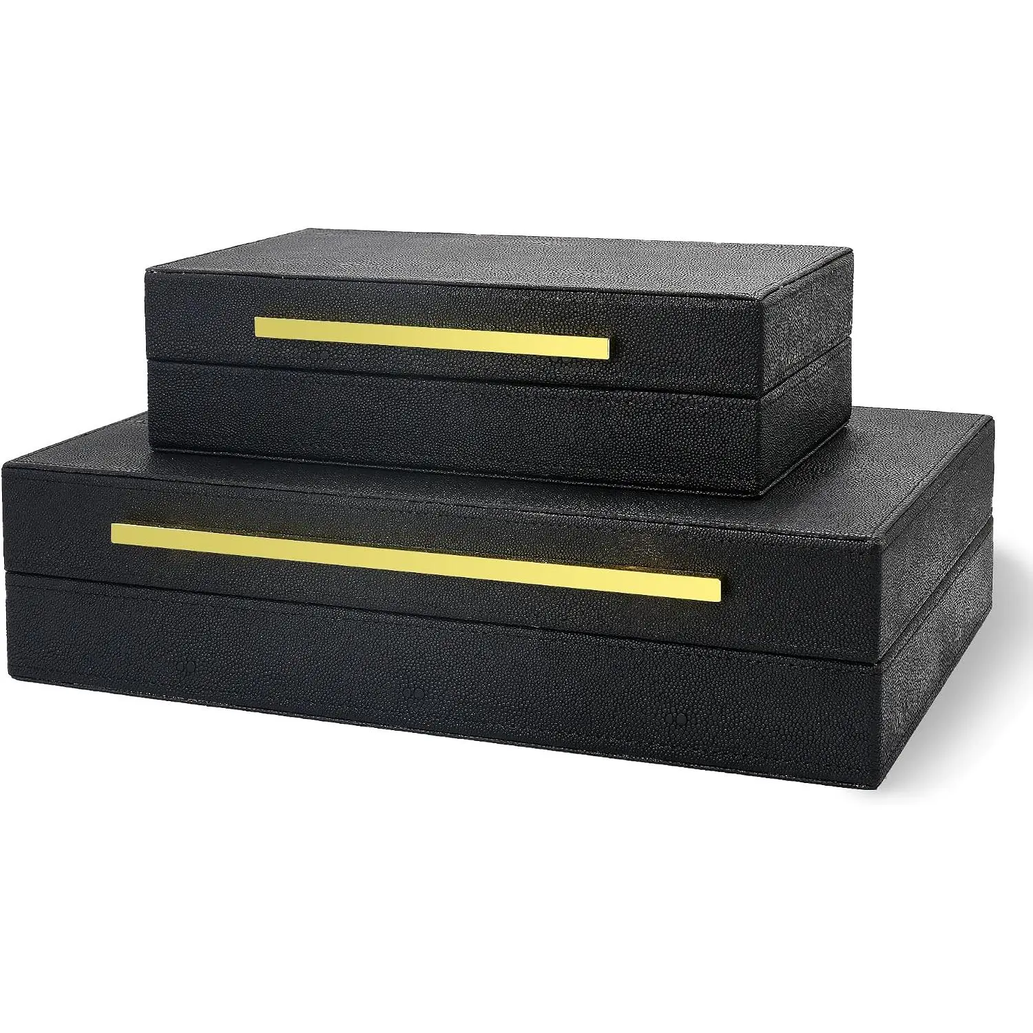 Modern Decorative Box Faux Shagreen Leather, Decorative Storage Boxes with  for  Decor, Large Multifunctional Storage  Box Organizer