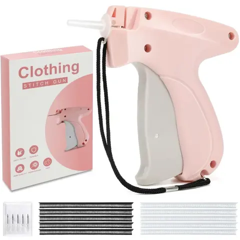 Mini Stitch Gun for Clothes, Quilting & Hemming, 5 Fine Needles + 500 Black & 500 White Micro Fasteners Sewing Supplies Crafts Multifunctional Home Sewing