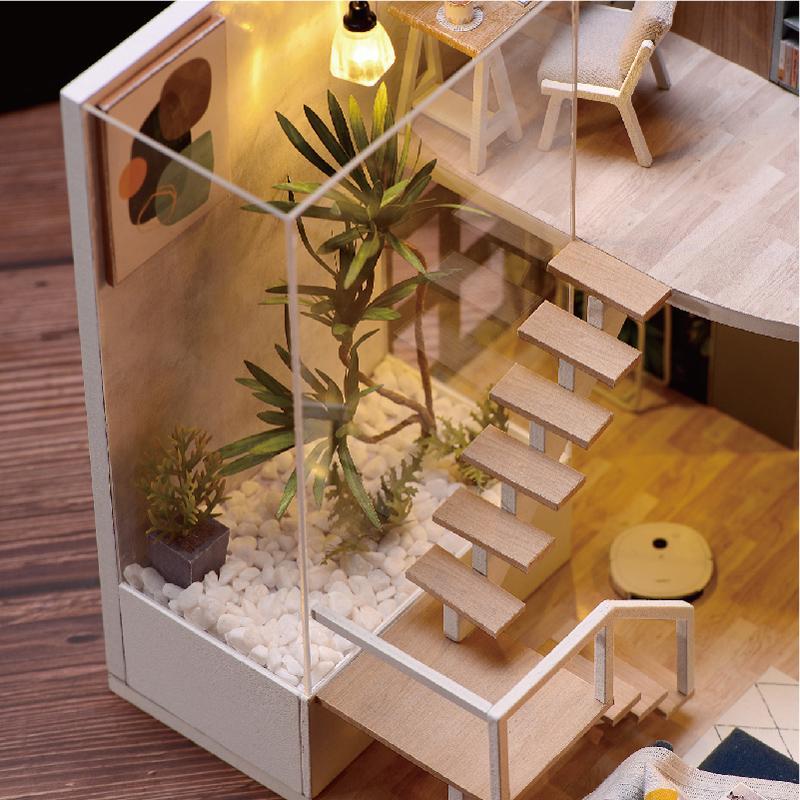 Loft House DIY Wooden Miniature House Kit, 1 Box DIY Miniature House Kit, DIY Handmade Model Building Micro Kit, Wooden 3D Puzzle Toy