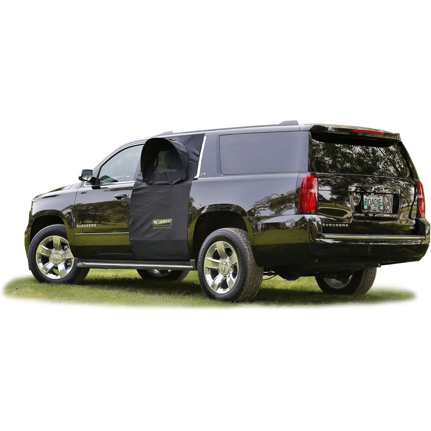 The OVERNIGHTER SUV Window Tent with Bug Screen and Retractable Awning – Great for Camping in an SUV.(Patented)