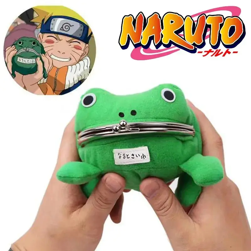 Bandai Naruto Frog Wallet Japanese Anime Cute Frog Wallet Cosplay Ninja Small Purse Holder Bag