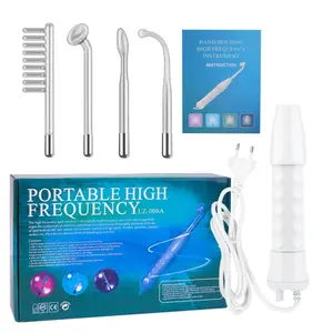 4-In-1 High Frequency Facial Device with Neon Tubes, Handheld Face Lift Tool for Home Use, Perfect Gift for Women, Halloween & Christmas