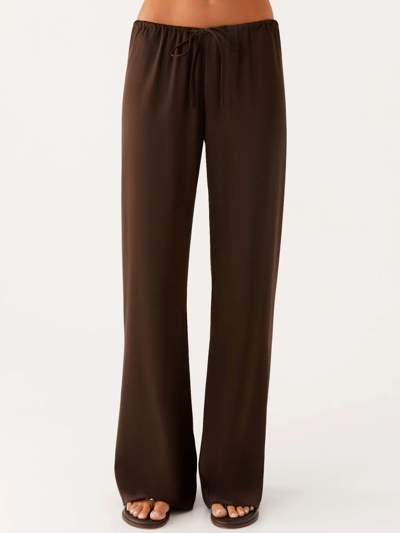 Drawstring Adjustable Beach Pants, Casual Vacation Bottoms, Y2K Loose Long Pants, Elegant Women's Flowy Long Pants, Comfortable Straight Leg Pants