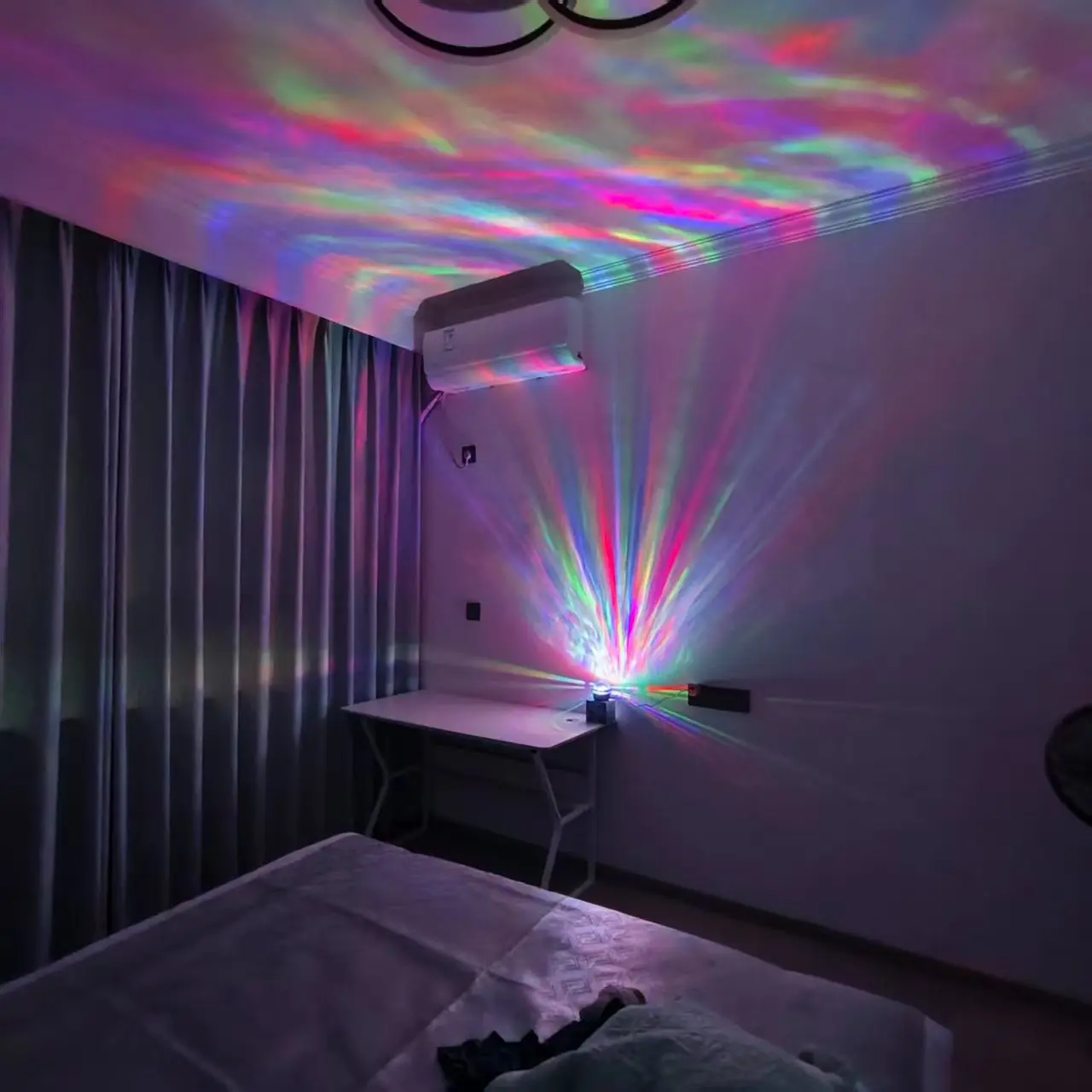 2-Piece USB Plug-In Atmosphere Projector Lights, Festival Decor Party Lights, Water Ripple, Galaxy, Northern Light, Star Moon, Bedroom Living Room, Birthday Gift