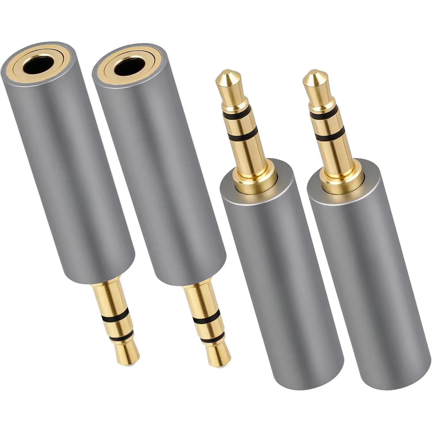 3.5mm TRRS to TRS Adapter 4 Pack, 1/8'' 3.5mm 4-Pole TRRS Female to 3-Pole TRS Male Microphone Audio Jack Converter Connector for Phone Headphone Mic 4 Pole to 3 Pole DSLR Camera, PC, Laptop, Recorder