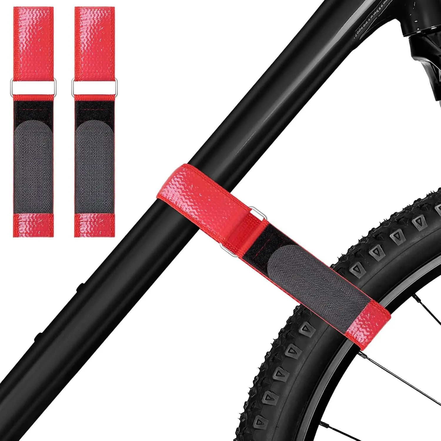 Rack Straps with Extra-Wide  Anti-Slip Coating, 2-Pack Adjustable  Wheel Stabilizer Strap with Hook and Loop for  and Wall Mount, Transportation and Storage (26''x1.5'')