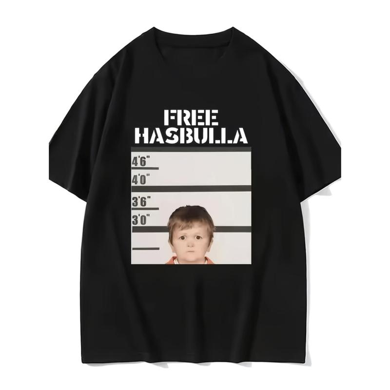 Playful Hasbulla Graphic Tee For Men And Women Comfortable Cotton Crewneck With Fun Portrait Design Ideal For Casual Wear All Season