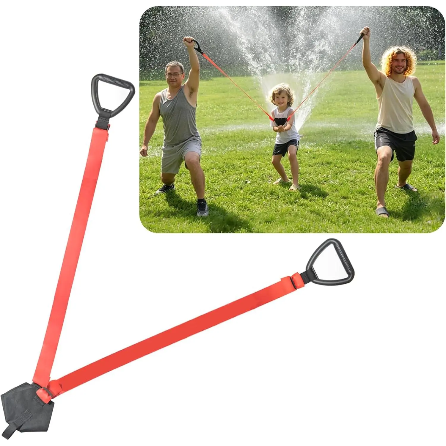 Heavy Duty 3-Man Water Balloon Launcher Slingshot, 500 Yards Catapult Rocket Water Toy for Adult Outdoor Water Games