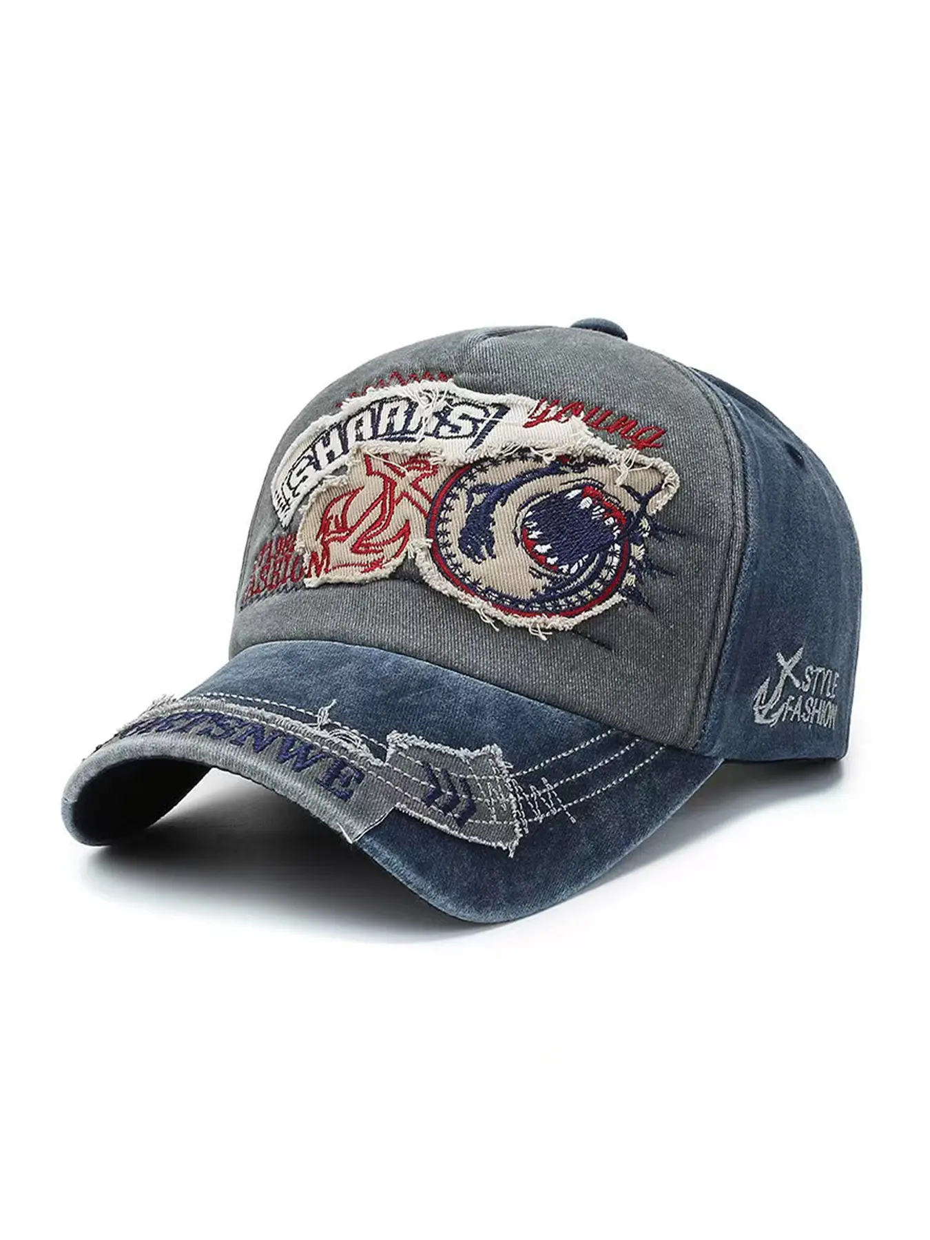 Vintage Embroidered Baseball Hat, Unisex Adjustable Patchwork Cap, High Quality Hat, Soft Breathable, All Seasons, Streetwear Style, 5 Color Options, Embroidered Headwear