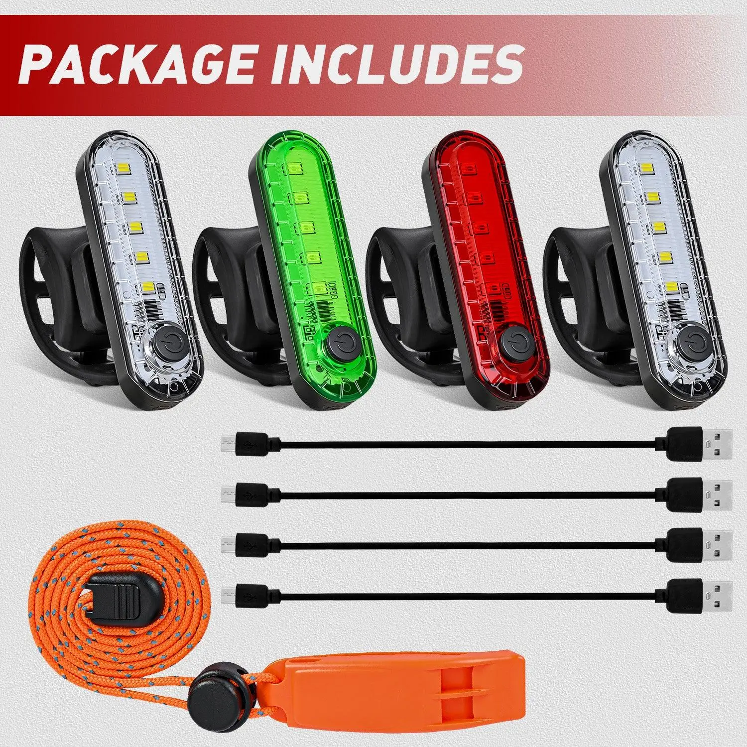 Nilight Marine Boat Navigation Light 4PCS Red Green Port Starboard White Stern Lights Four Mode Waterproof Rechargeable   Safety Lamp for Skeeter Yacht Pontoon Trailer Truck Bike Backpack Helmet