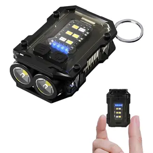 Rechargeable Mini Edc Keychain Flashlight, Compact Pocket COB Light, USB-C Charging, Ideal for Night Work, Running, Hiking, Camping