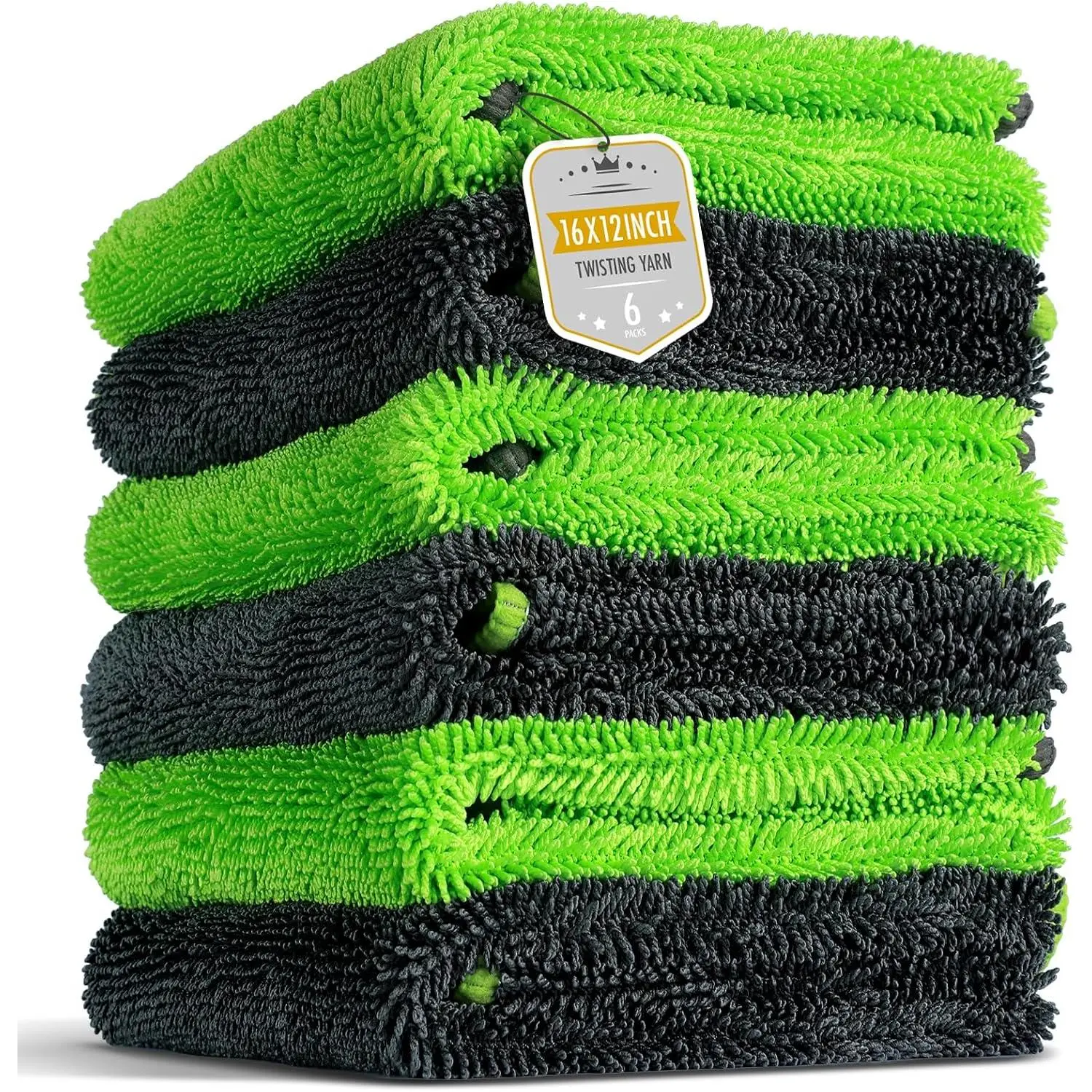 6-Pack Microfiber Towels for  (16"×12") Ultra Absorbent and Scratch-Free  Detailing Cleaning Cloth, ,  Cleaning,  Drying, , and ,  Packed