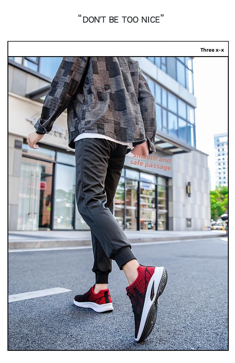 New men's sports shoes with soft soles, comfortable running shoes, breathable fly-knit fabric shoes, popular cross-border export sports and casual shoes