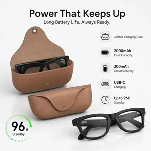 All-In-One Smart Glasses, Wireless Translation Glasses, with 8MP HD Camera, 1080P Video Recording ,Photo Video Ai Translation Bluetooth-compatible Call Music Play, 2000mah Battery, Reverse Charging, Mt5ultra Model, Multifunctional Smart Glasses