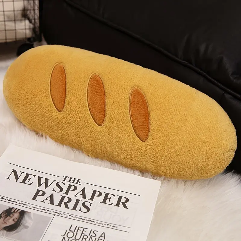 Cheese Baguette Bread Pillow, Soft Plush Sleep Cushion, Cushions For Sofa, Sofa Bed Decor, Baguette Shape, Style Sofa Pillow, Casual Style