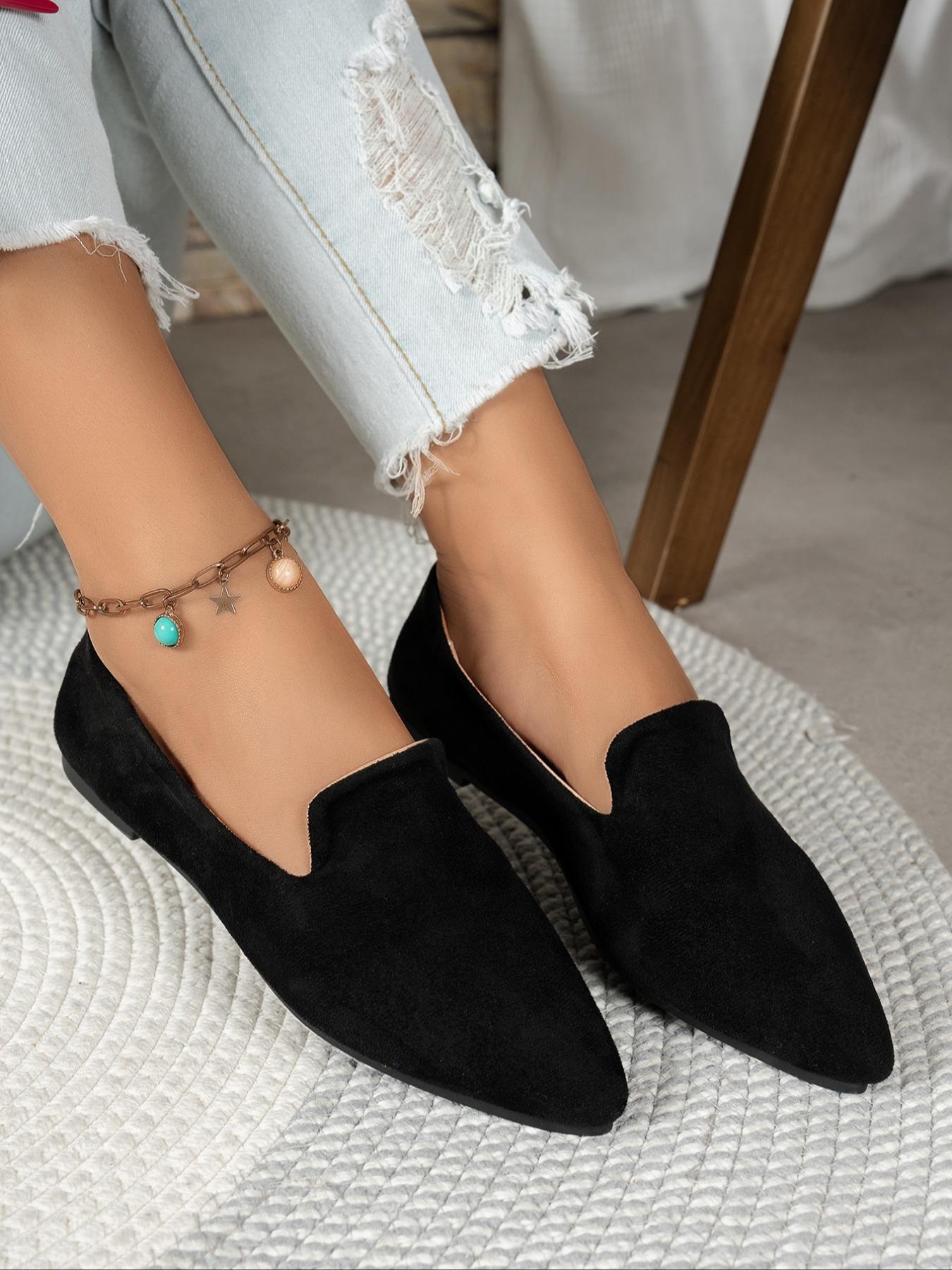 Women's Elegant Plain Round Toe Flat Shoes, Casual Fashion Non-Slip Comfortable Footwear for Home & Outdoor Use All Seasons