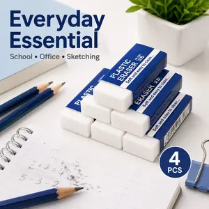 4PCS2B white eraser, perfect for writing, drawing and sketching, exam and writing, office supplies and back-to-school gifts