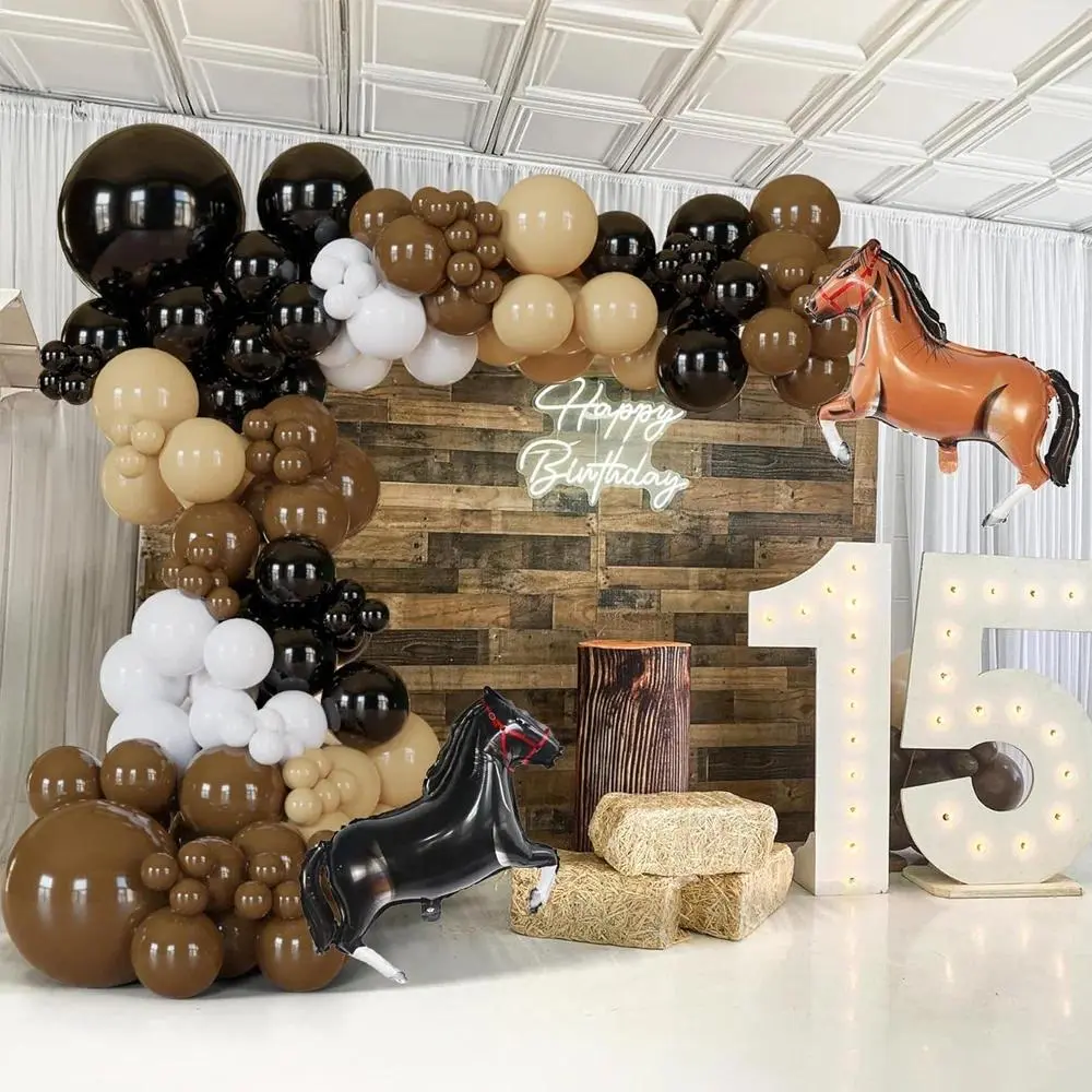 137pcs Western Cowboythemed Balloon Arch Kit for Rodeo,farm Parties,Western Birthday Parties and General Celebration Decorations
