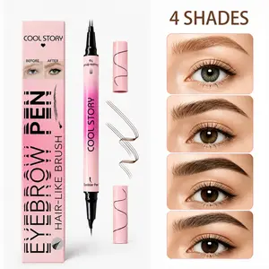 Double head bifurcated water eyebrow pencil waterproof and sweat resistant, durable, wild eyebrow eyeliner two in one, 4-color