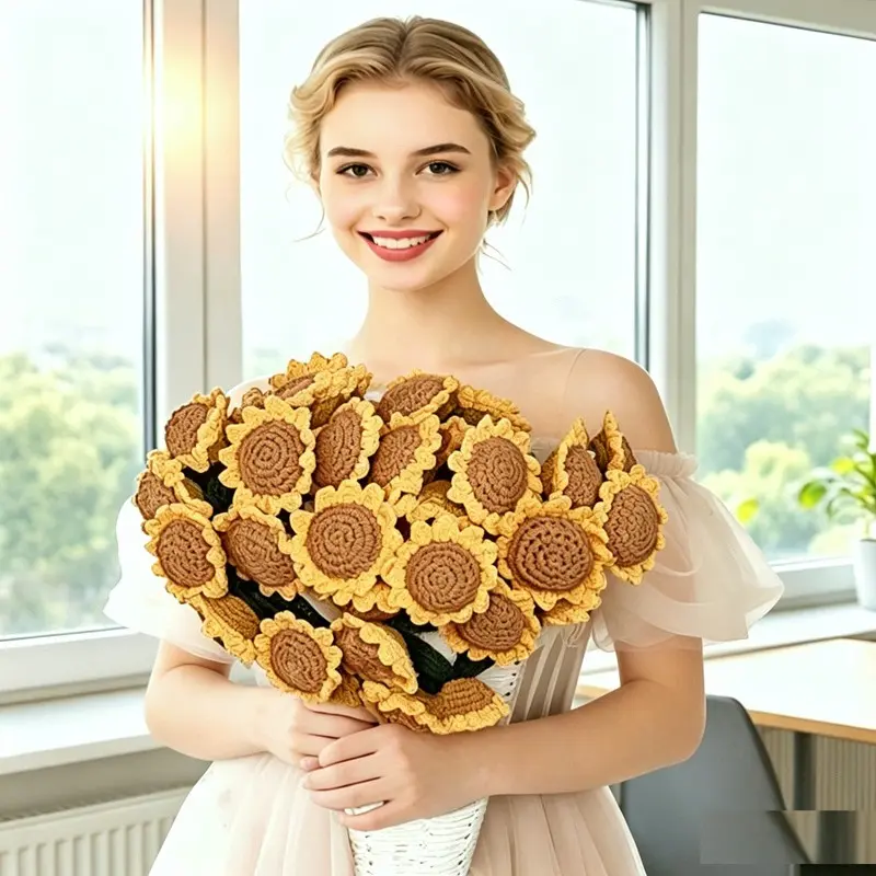Women's Sunflower Bouquet Blanket, Perfect Gift for Mother's Day, Birthday, Home Office Travel, Floral Decorative Throw