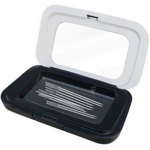Magnetic Needle Holder Case with Clear Acrylic Lid, Strong Secure Visible Sewing Pin Storage Keeper for Sewing, Quilting & Small Crafts
