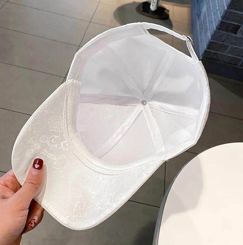 Rhinestone Butterfly Baseball Cap Women's Spring Summer Versatile Sunshade Hat Lace Pattern Baseball Cap