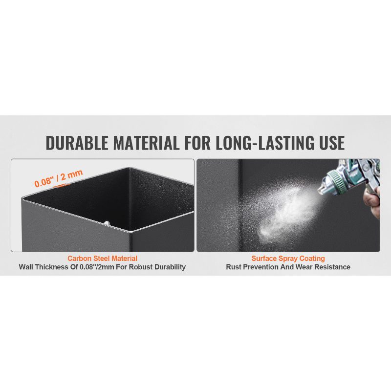 VEVOR 4x4 Post Base 4 Pcs, Inner Size 3.6x3.6 Post Base Brackets, Heavy Duty Powder-Coated Post Anchor Matte Black Wood Post Brackets for Pavilion Deck Railing Support Deck Base Plate