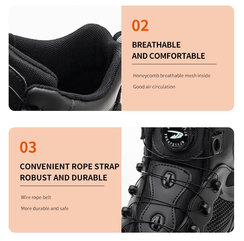 Men's Work Safety Shoes High Top Lace-up Safety Boots, Steel Toe Anti-smash and Anti-puncture Work Safety Boots Comfortable and Breathable Outdoor Sports Shoes Hiking Shoes Large Size Men's Work Shoes Industrial Outdoor Construction Product Model：9195