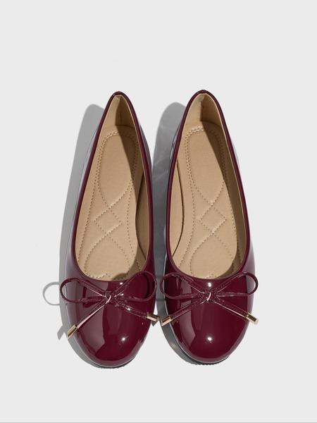 Women's Elegant Solid Color Bowknot Design Mary Jane Shoes, Fashionable Pointed Toe Flat Shoes, Casual Flats for Daily Wear, Lightweight Breathable Comfortable Shoes for Women & Girls