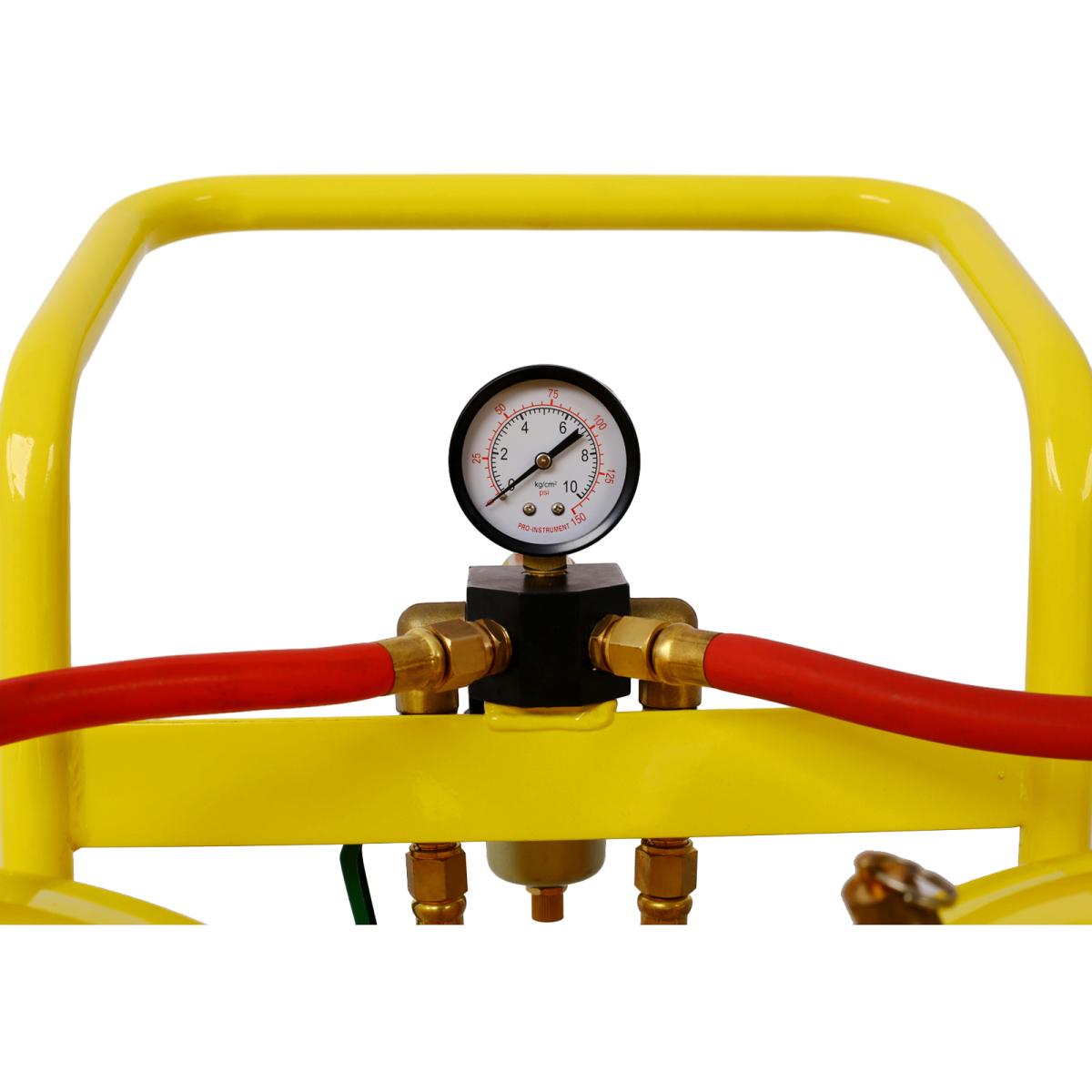 [LuckyNote] Sand Blaster Pressure Washer Sandblasting Kit Soda Blaster 10 Gallon Tanks 100lb Pressure Abrasive Blaster Dual Tank Abrasive W/26inch H/33inch Gravity Feed Abrasive Blaster (yellow)