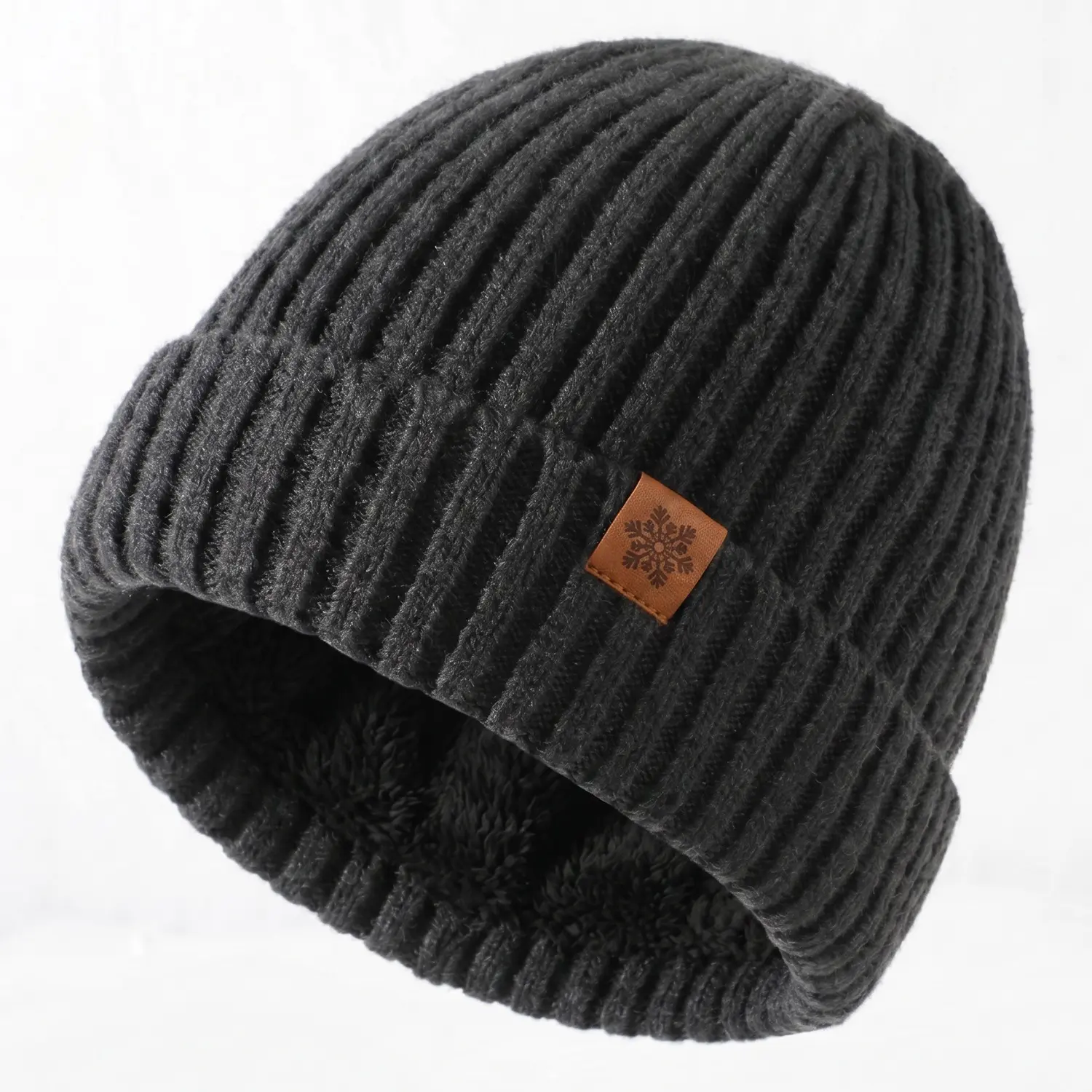 Mens Knit Yarn Pullover Hat Double Layer Fleece Thickened Autumn Winter Hat With Great Warmth Reliable Cold Protection Stretchy Knit Structure Fit Daily Commute Hiking And Various Outdoor Scenarios