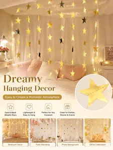 Patelai Glitter Star Garland Banner, 2026 Graduation Decor, Twinkle Backdrop for Party, Birthday, Classroom, Wedding Supplies