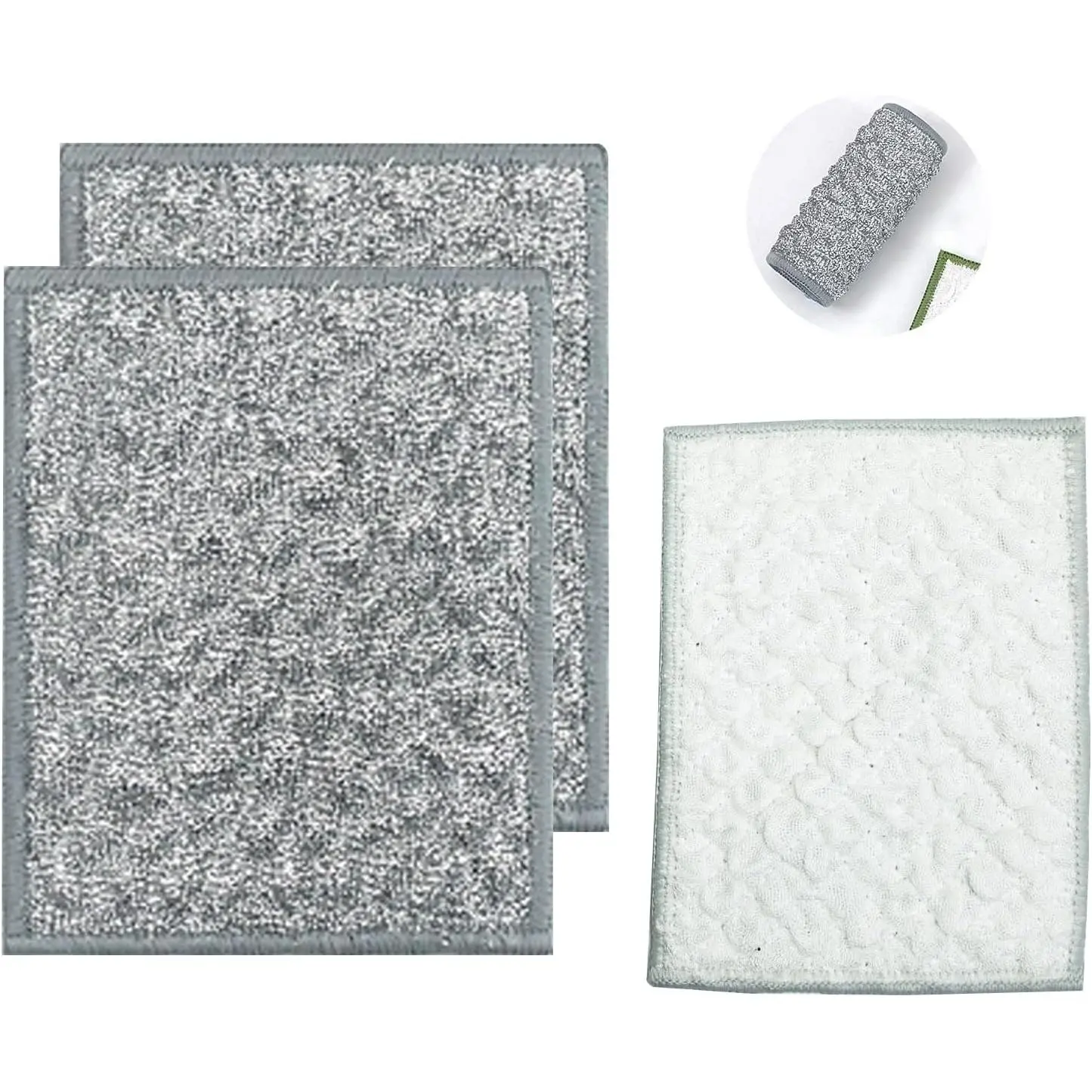 thickened double-sided metal wire dishwashing cloth, suitable for both dry and wet use, scratch free dishwashing cloth, suitable for kitchen cleaning, cookware, tableware, sink (2 pieces)