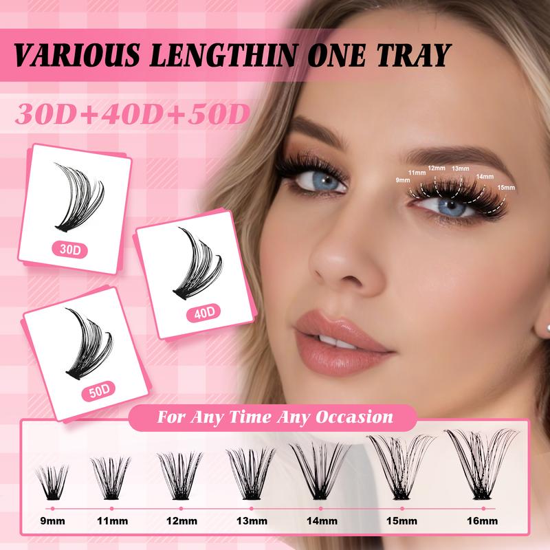 Lashes Lash Clusters Eyelashes Lash Clusters Extensions Kit Eyelash Extension Kit Eye Lashes, Lash Extension Kit Lashes Clusters KitWispy Manga Lashes, Individual Lashes Eyelash Extension Lashes Halloween Makeup 30D40D50D, D Curl 9-16mm Mixed Length
