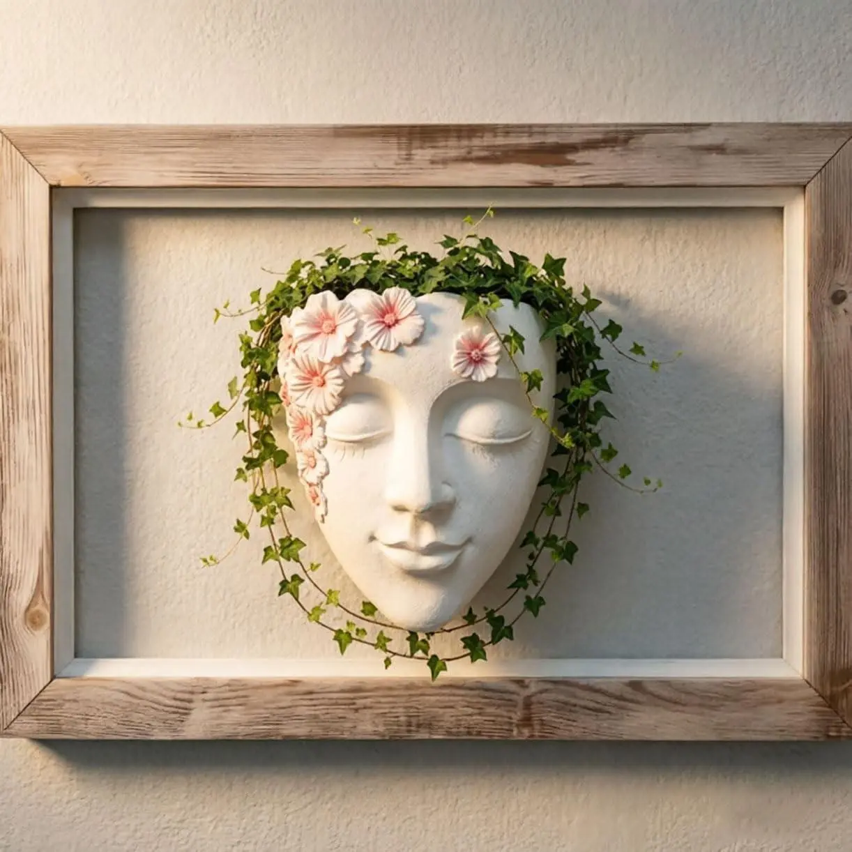 Creative art face-shaped resin wall-mounted flower pot, hanging flower pot, personalized succulent plant growing container, indoor and outdoor wall decoration item, suitable for plant lovers, can be selected as a holiday gift